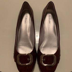 Kelly & Katie  Burgundy Patent Leather Flats